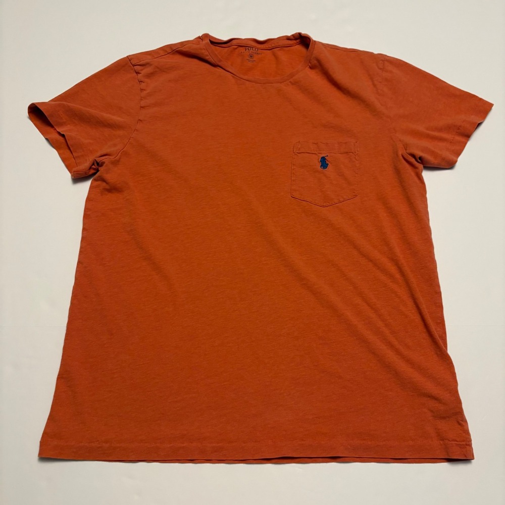 Polo Ralph Lauren Pocket T-Shirt Mens Medium Orange Slub Cotton Short Sleeve